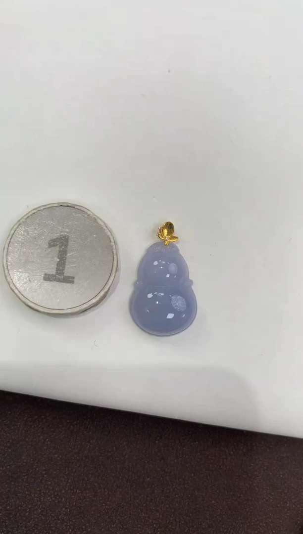 颈饰18K金镶嵌翡翠天然缅甸a货翡翠
