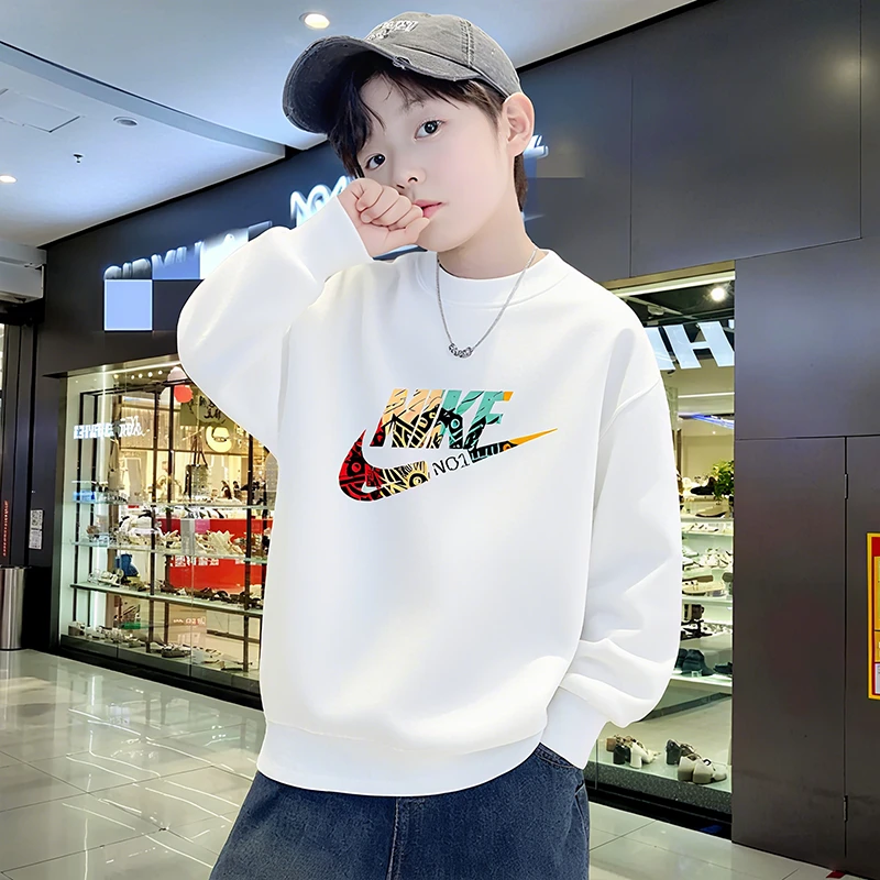 奥莱专区丨童装卫衣男圆领宽松春秋季长袖T恤休闲套头打底衫
