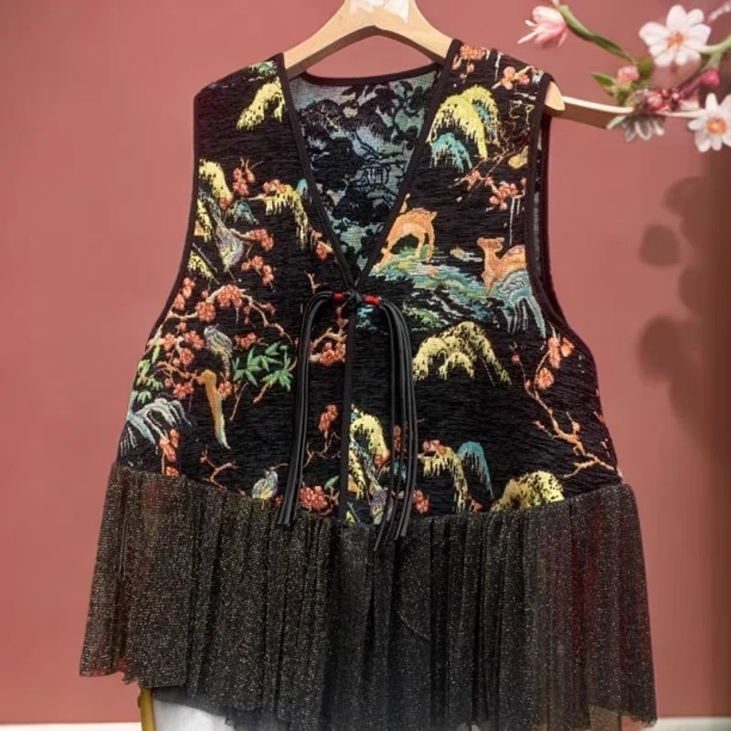 复古时尚彩色小鹿马甲