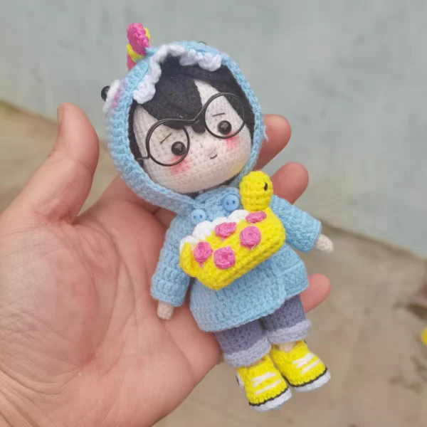 非偏远包邮线偶记原创手工钩针毛线玩偶创意礼物人偶视频材料包