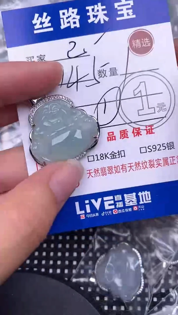 翡翠银S925镶嵌颈饰挂件