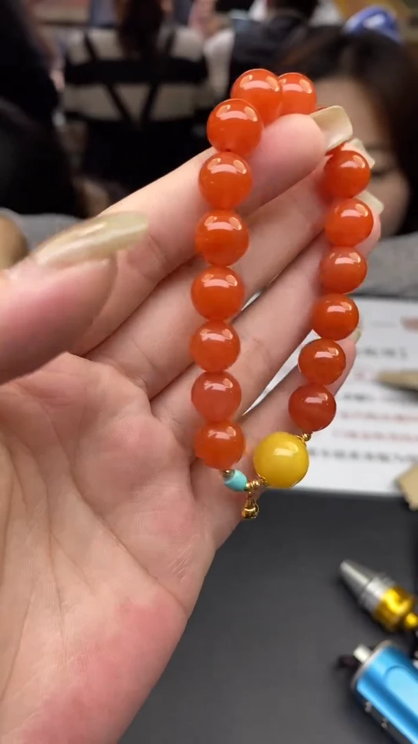 18K金镶嵌手串南红玛瑙多样性发其一-手串-S3697