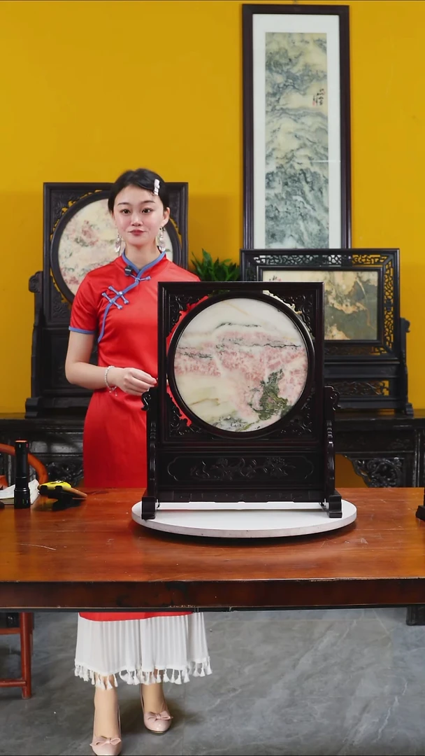 石材天然大理石画摆件