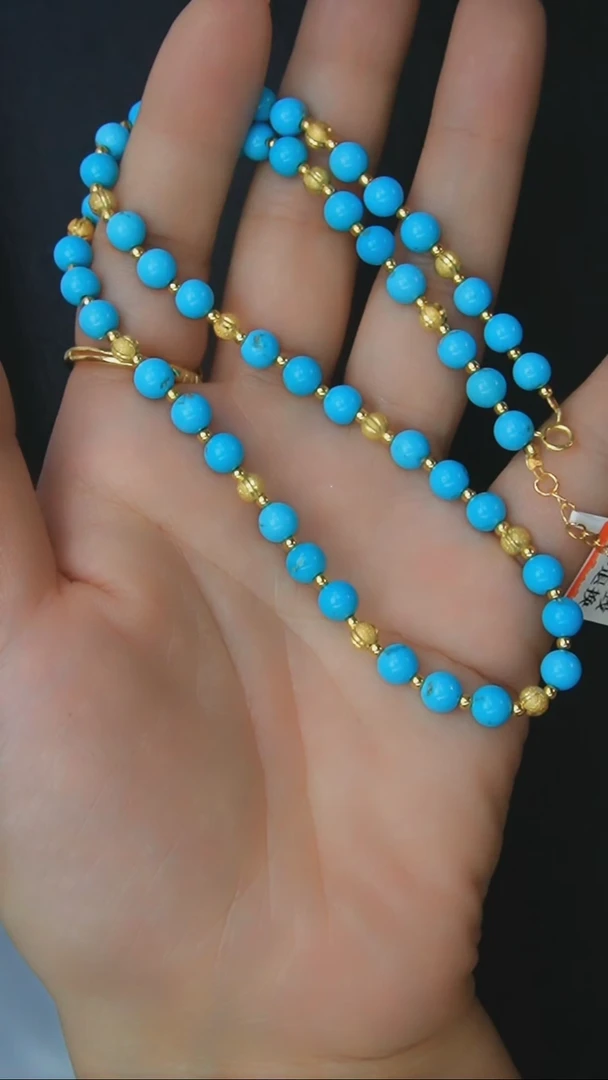 【闪购商品】绿松石项链18K金镶嵌发货一件