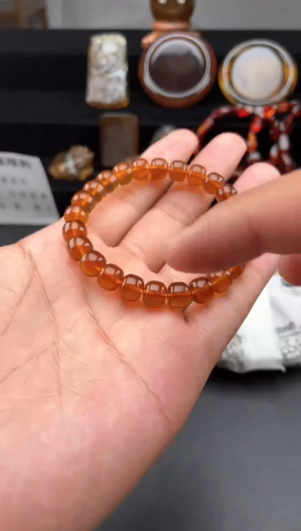 手链琥珀未镶嵌完*1金棕红老型珠手串