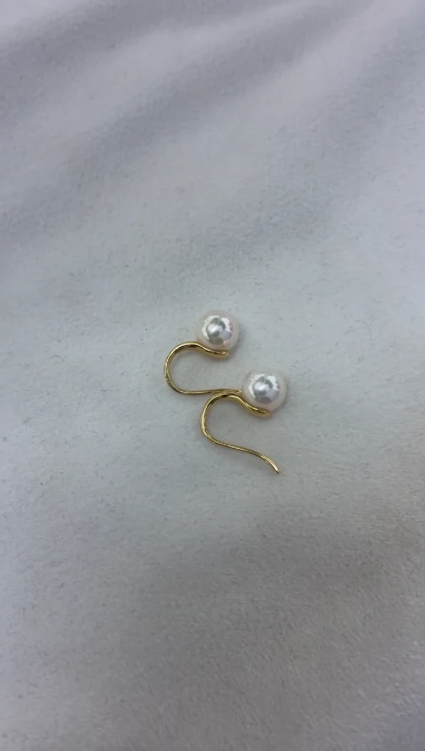 18K金镶嵌耳饰海水珍珠高跟鞋7.5-8