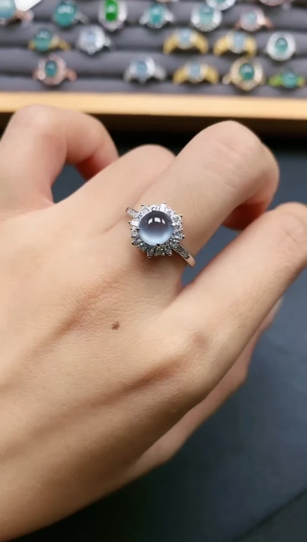 翡翠戒指银S925镶嵌1111111