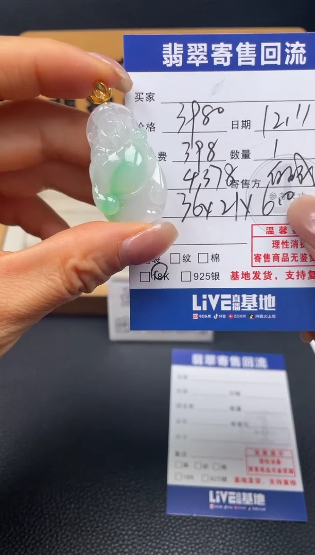 颈饰18K金镶嵌翡翠10151689