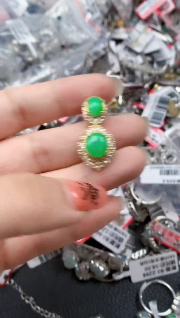 银S925镶嵌戒指翡翠天然A货缅甸翡翠