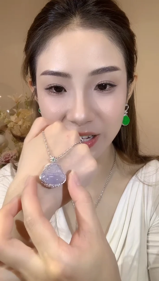 吊坠(不含链)18K金镶嵌翡翠A24 不含链