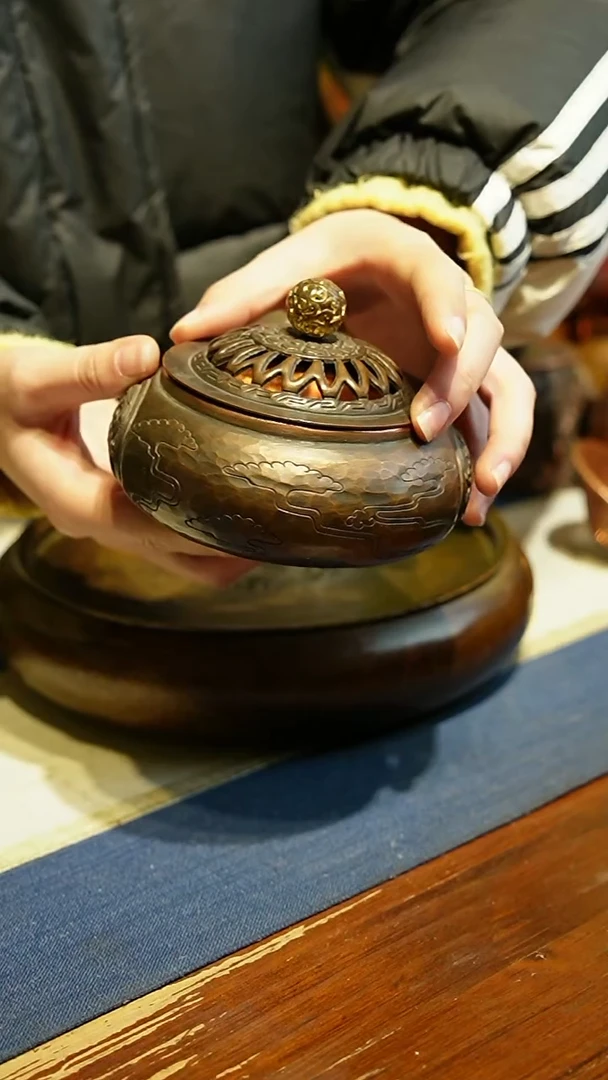 【闪购商品】紫铜凤鸟纹香炉【冲之】