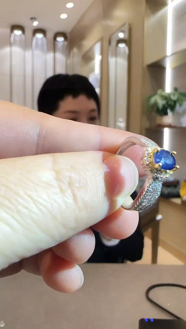戒指蓝宝石银S925镶嵌【4】多样发一