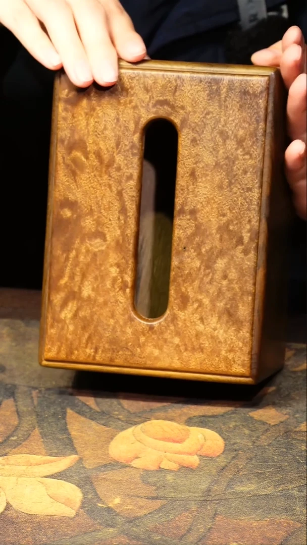 金丝楠小叶桢楠【69】苏工榫卯精工纸巾盒 满花顶板
