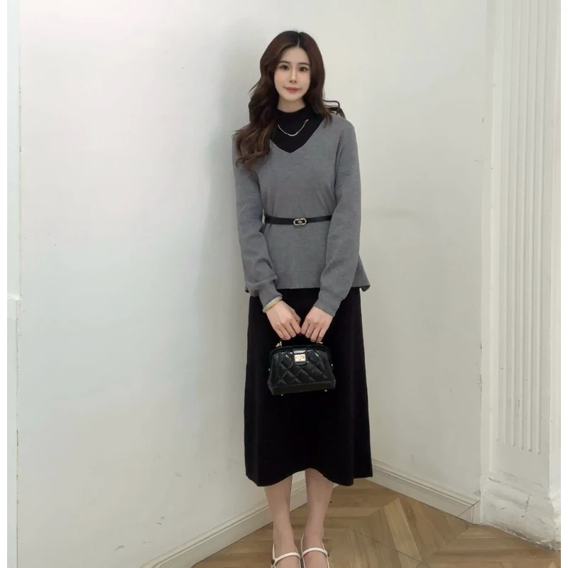 IEF/爱依服时尚套装2025秋冬新款韩版优雅成熟气质毛织里外套裙