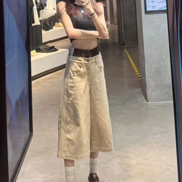 ADIDAS 三叶草 FIREBIRD UTILITY JORTS牛仔宽松运动短裤JX8762