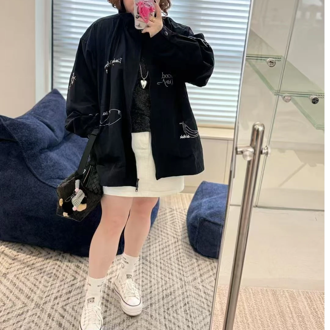 Meet遇见-春季百搭刺绣风衣外套