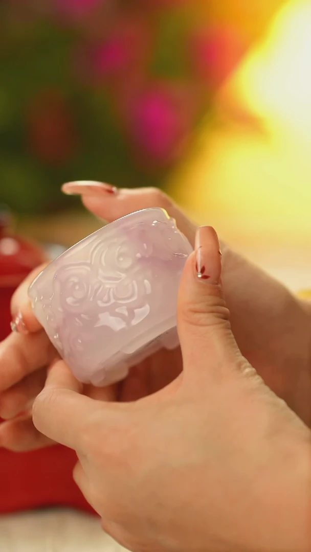 【闪购商品】茶杯古法琉璃 紫色祥云45