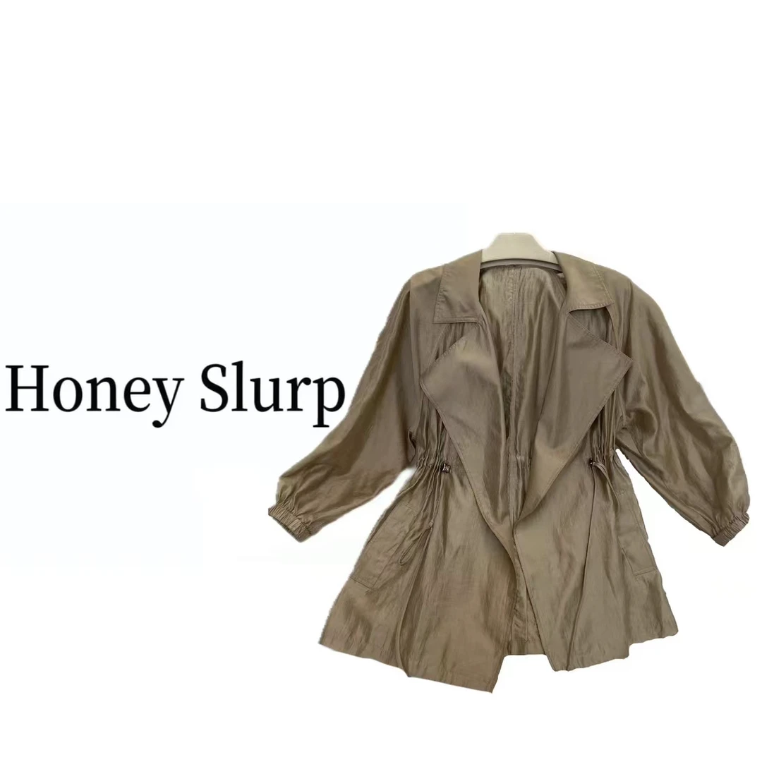 Honey Slurp【天美】6040显瘦气质时尚休闲百搭宽松收腰系带