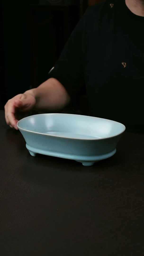 其他汝官窑微微瑕水仙盆75