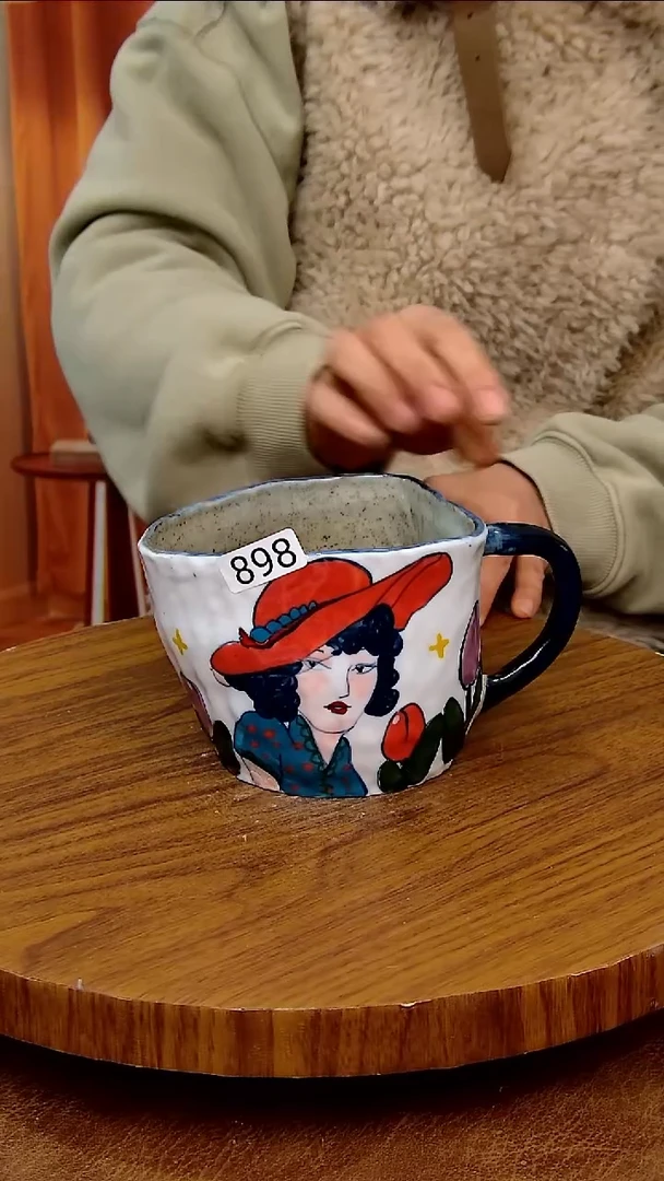 杯子陶景德镇手工手绘釉下彩陶瓷