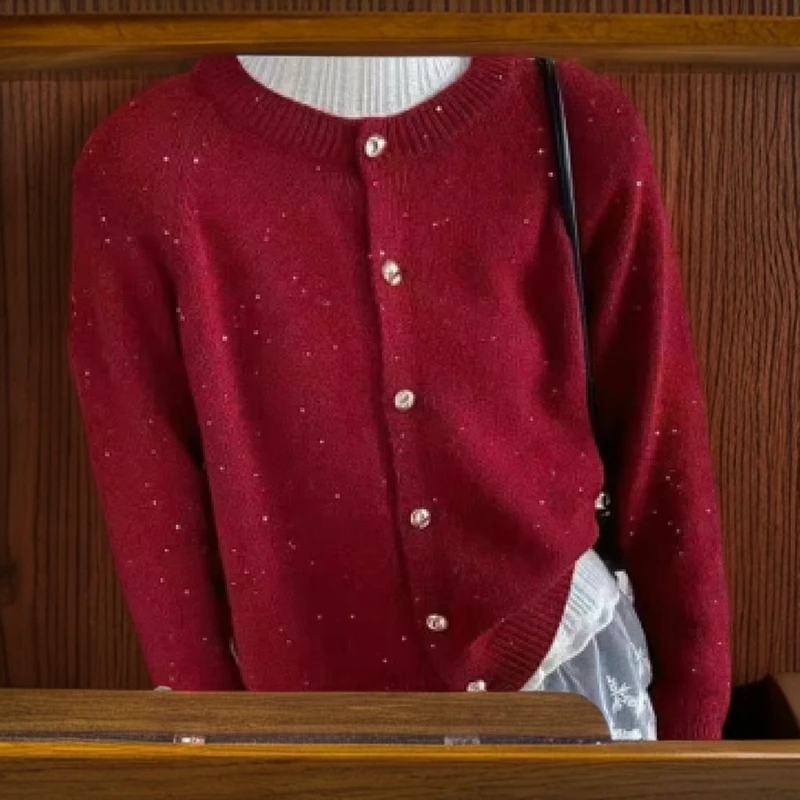 常规款常规适中落肩袖女毛针织衫气质女装打底经典开衫长袖春款
