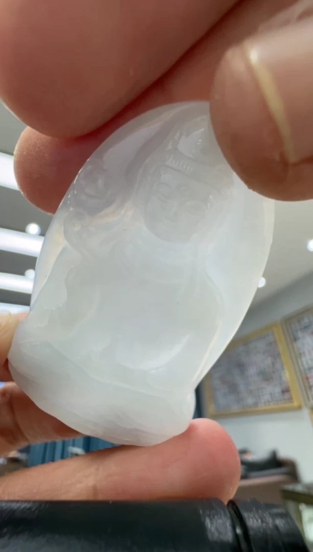 颈饰未镶嵌翡翠天然翡翠A货孤品一件