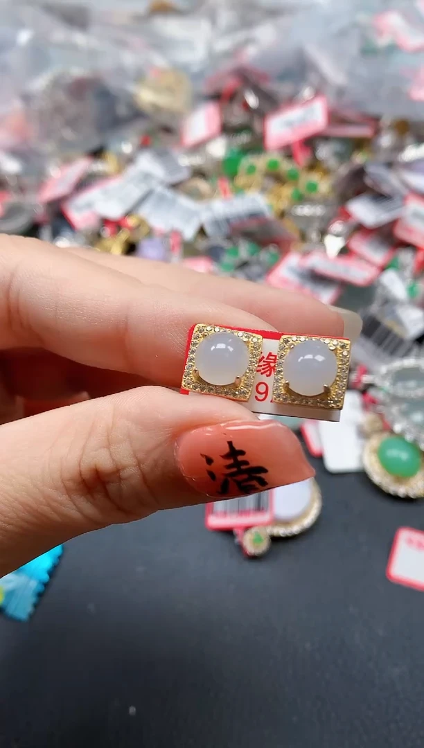 银S925镶嵌戒指翡翠天然A货缅甸翡翠