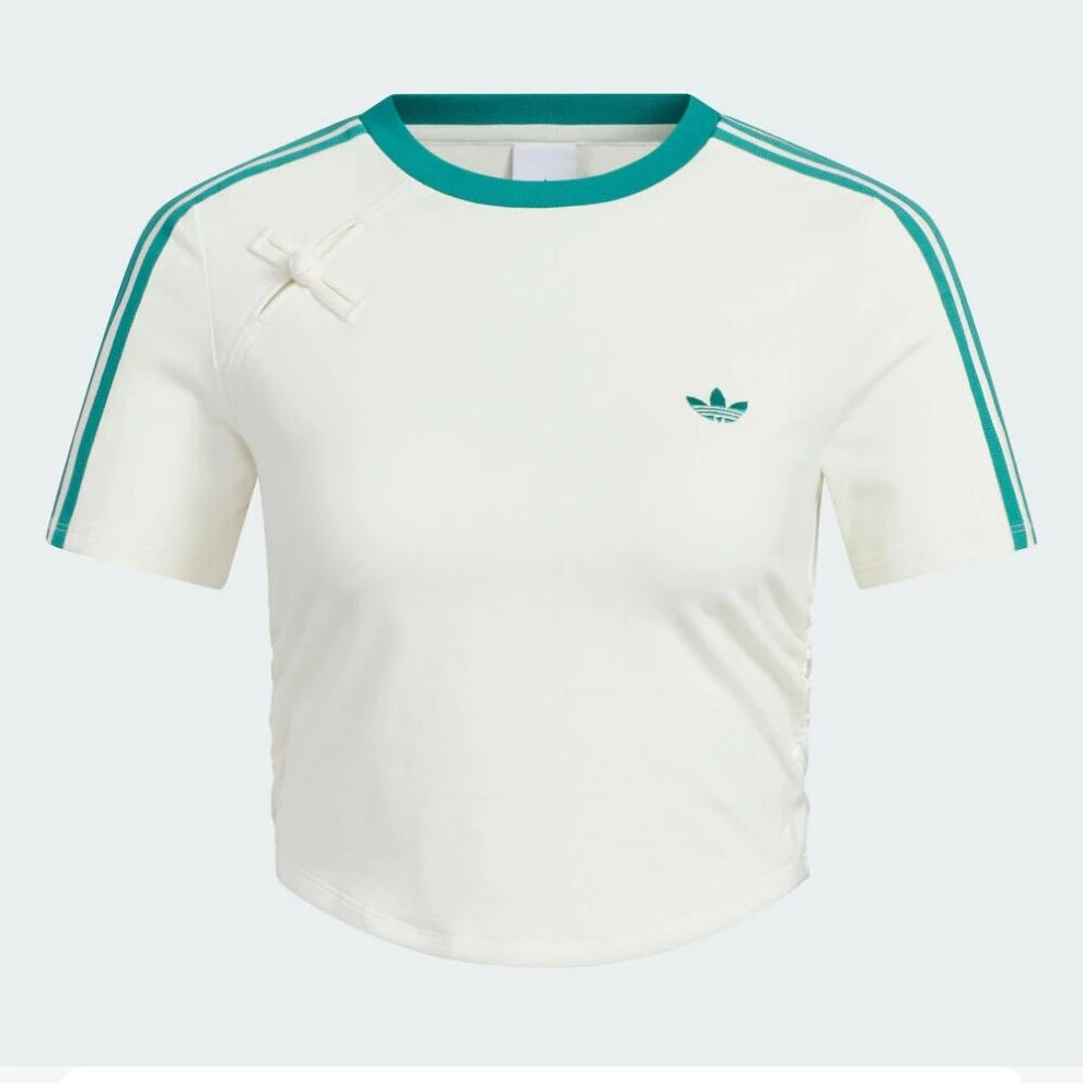 adidas/阿迪达斯阿迪三叶草2025女子NEW TEE 针织无领短T KC5852