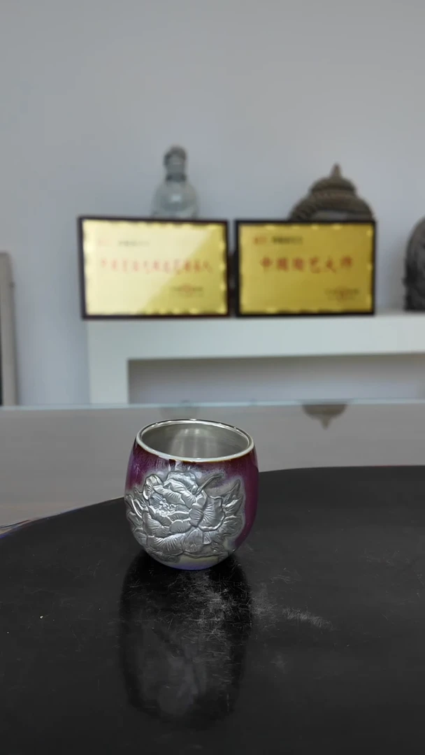 何赋森甄选——牡丹钧瓷杯