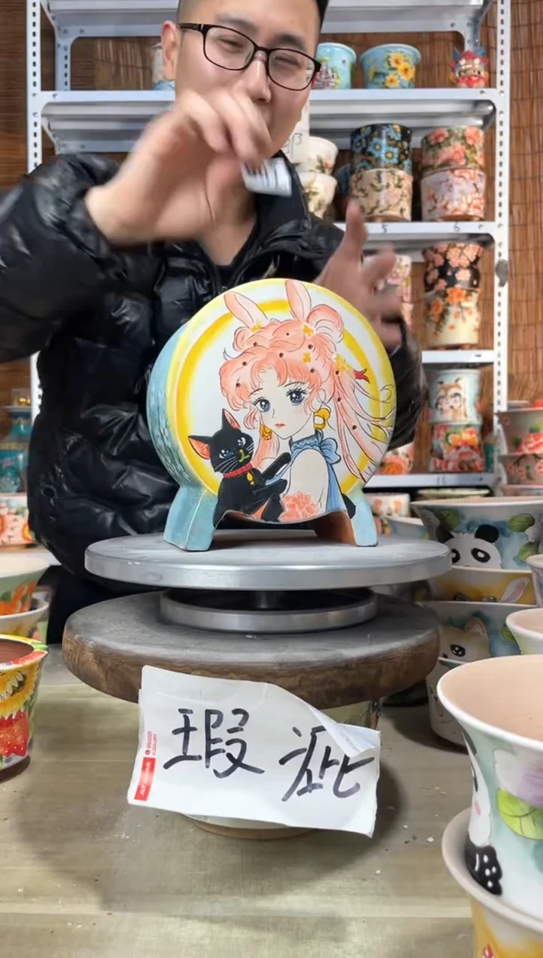 【闪购商品】摆件907陶花岛多肉陶瓷花盆罐——微瑕