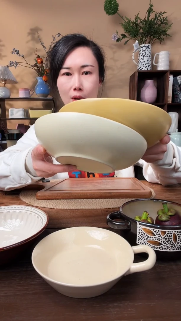 8英寸哑光麻点碗2只微瑕