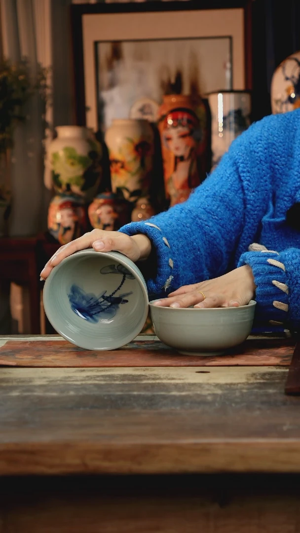 【闪购商品】瓷片景德镇纯手工釉下彩精品花瓶