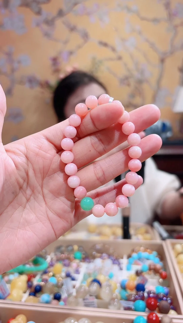 未镶嵌蛋白石手串粉澳宝设计款手串8