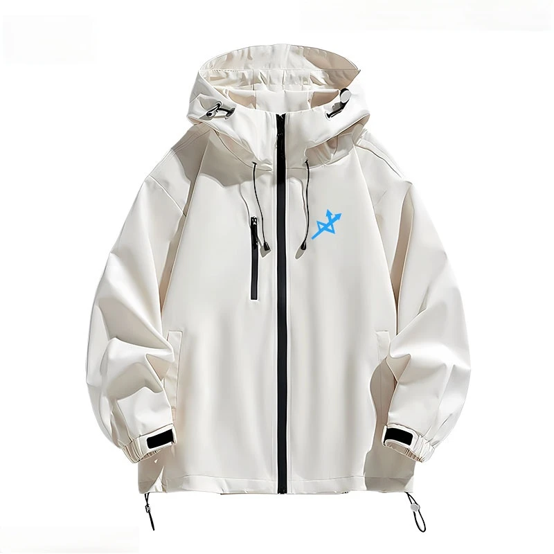 废墟图书馆清扫人员连帽秋冬季冲锋衣男士青少年百搭休闲外套夹克