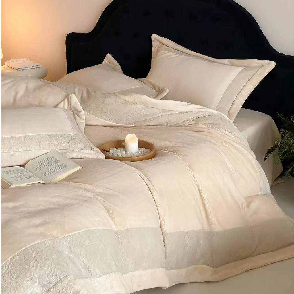 戴安娜 300克全消光牛奶绒四件套 简约轻奢臻棉绒高端床上用品冬