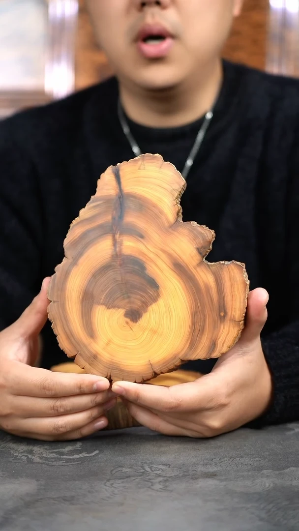 【闪购商品】柏木（崖柏）木雕595号陈化黑油料杯垫香片