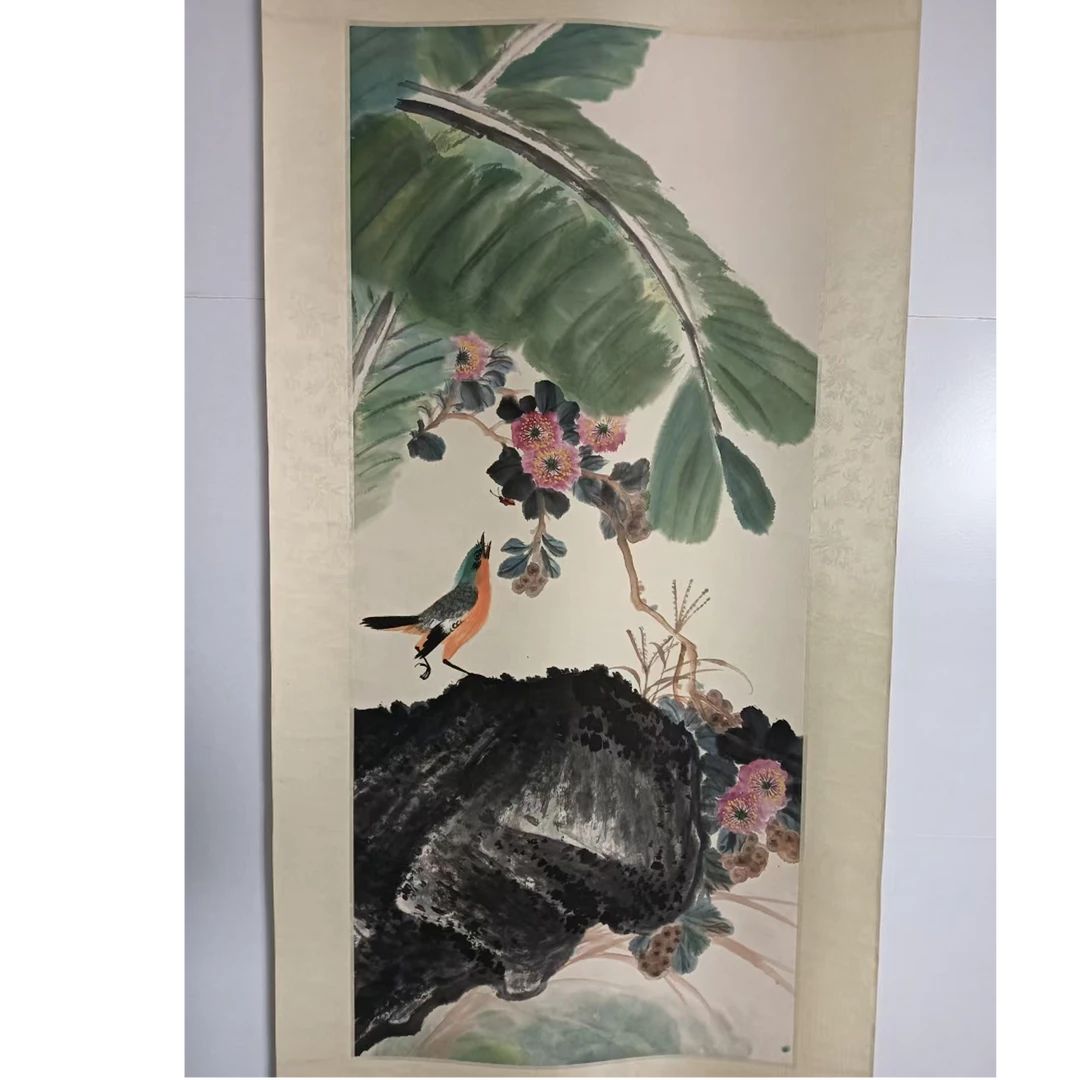 办公室悬挂真人手绘国画