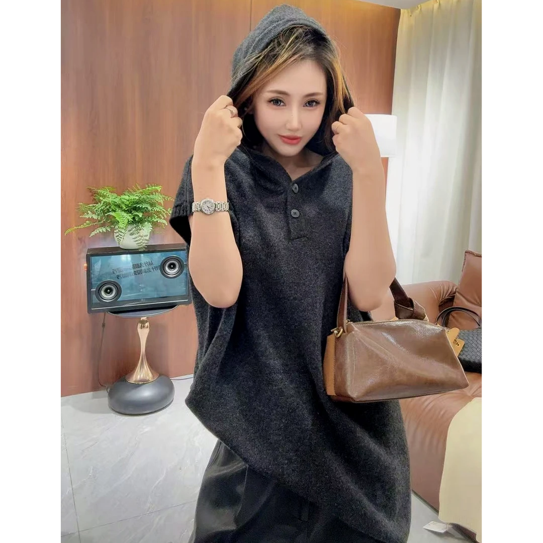 YLYHO 简约静奢老钱风 针织连帽款羊毛衫【无颜】随性百搭 QWR30399