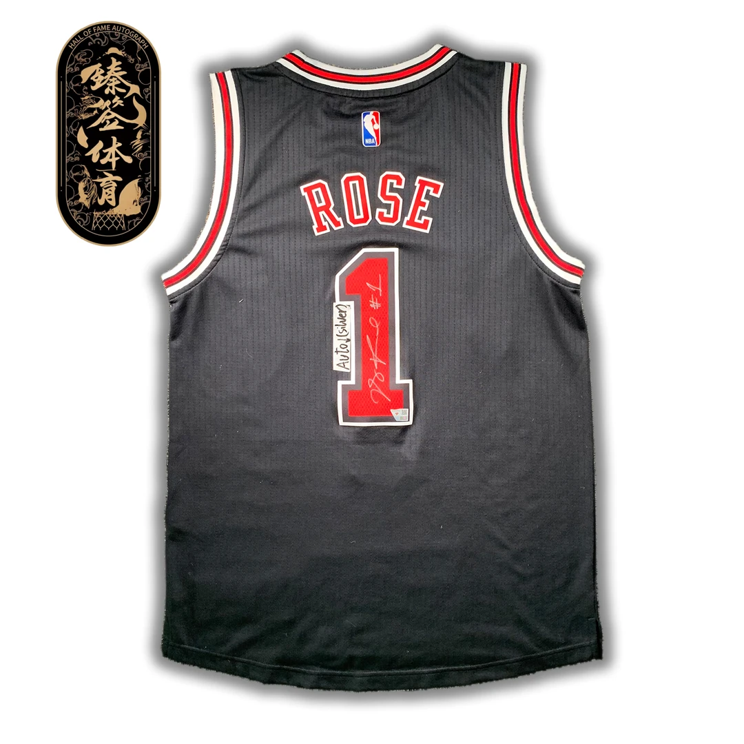 【臻签体育】罗斯亲签公牛黑R30 SW球衣收藏（FA认证）