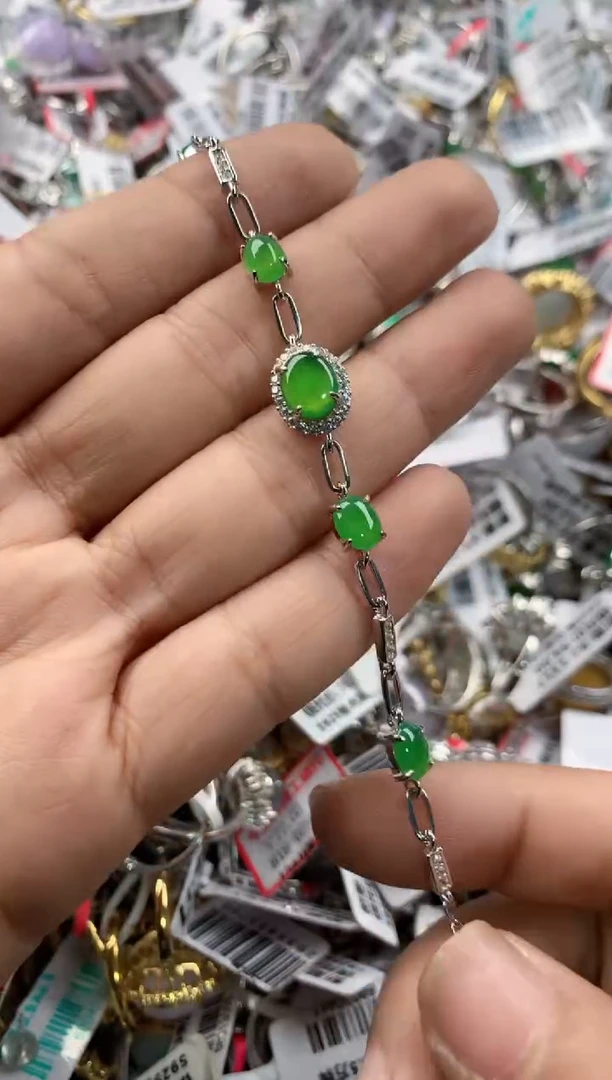 银S925镶嵌戒指翡翠999----7