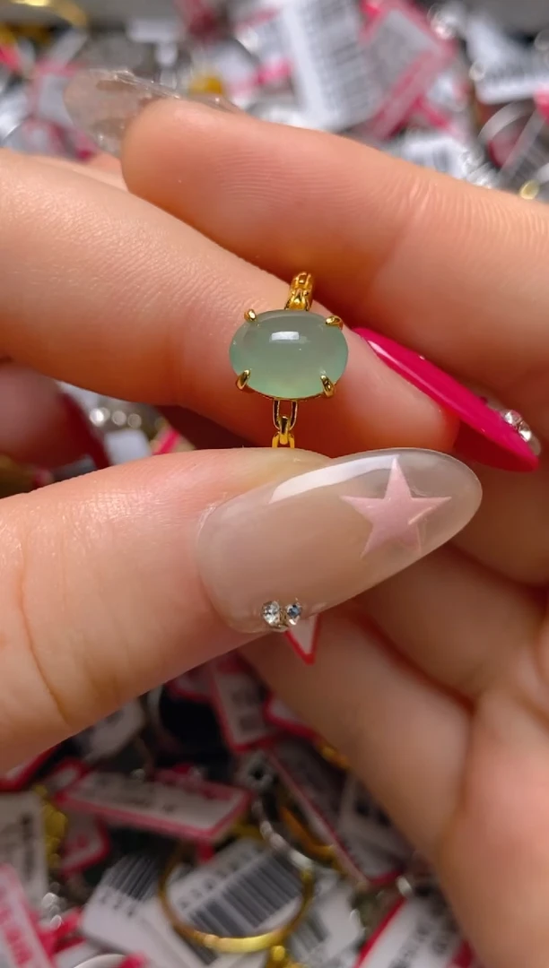 银S925镶嵌戒指翡翠百内无证书