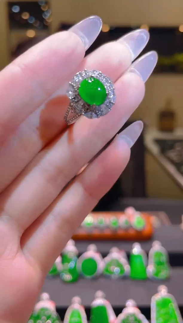 翡翠银S925镶嵌吊坠(不含链)A2