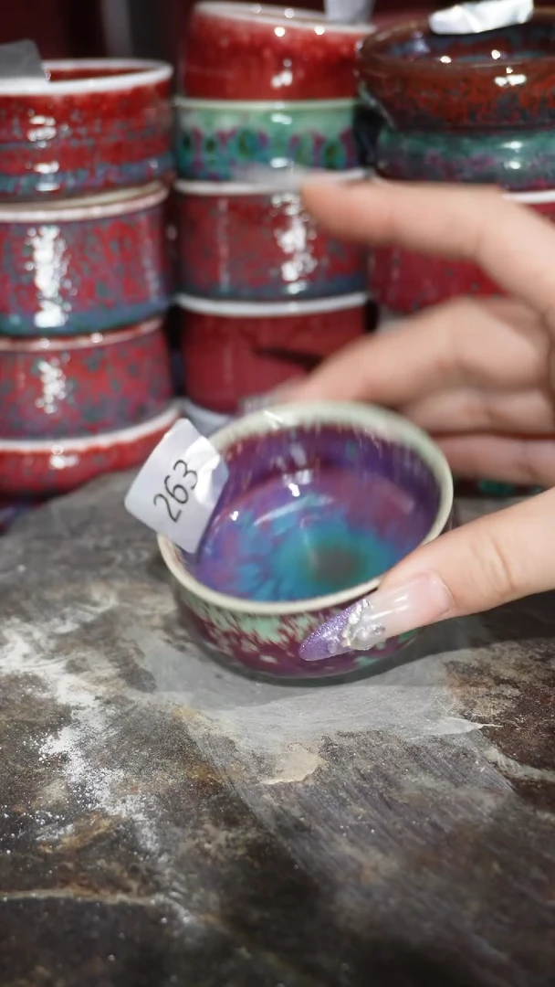 摆件陶精品窑变钧瓷茶器