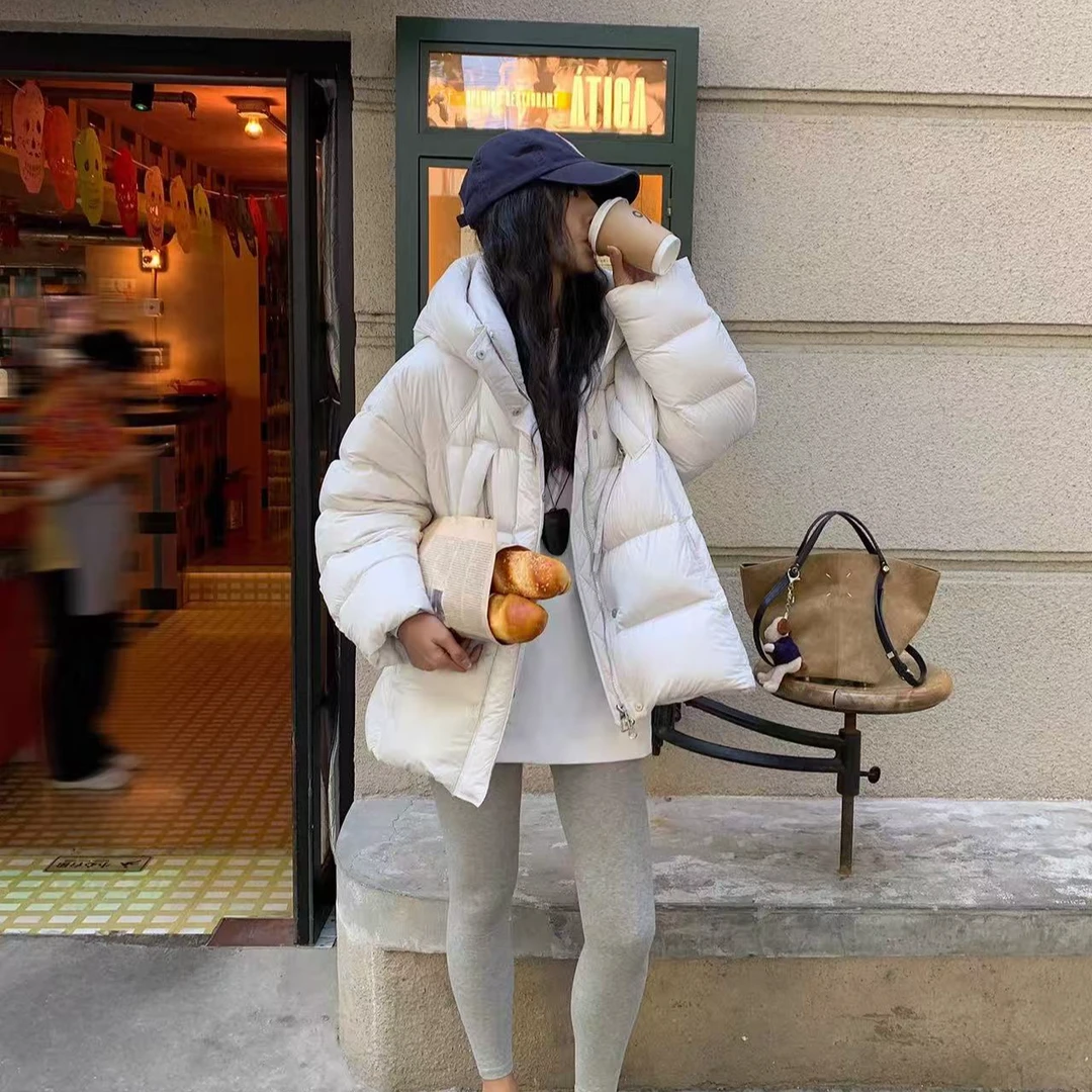 木子静-「暖呼呼」韩系慵懒风宽松简约百搭羽绒服-25199