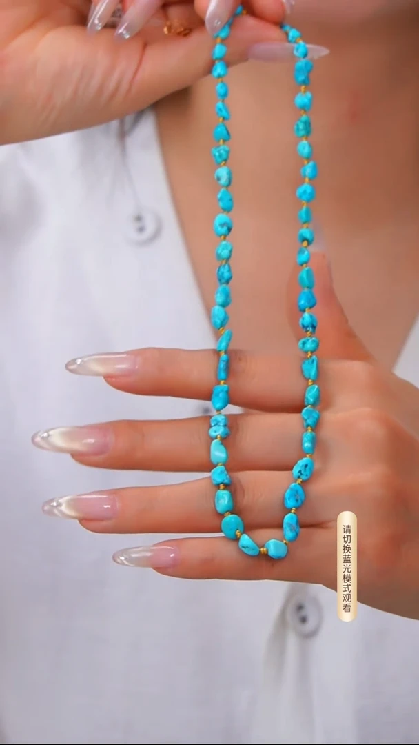 银S925镶嵌绿松石项链多样性发货一件