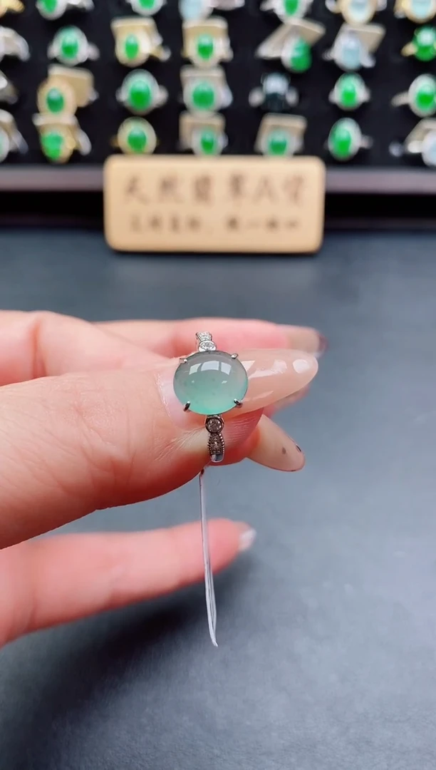 银S925镶嵌戒指翡翠121