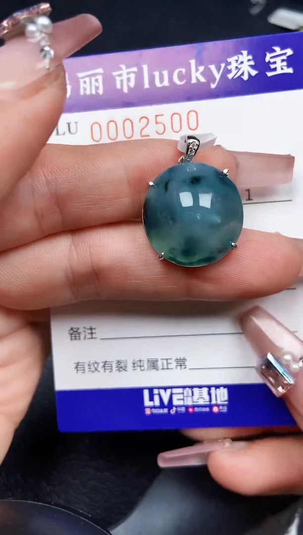 翡翠银S925镶嵌颈饰2500