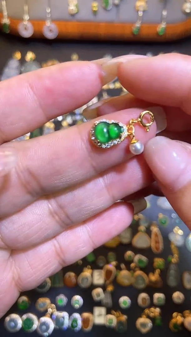 翡翠银S925镶嵌吊坠(不含链)1