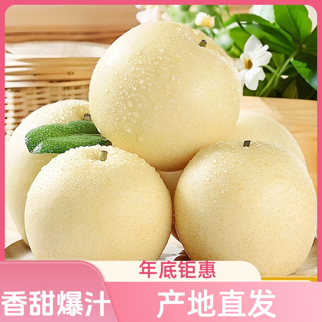 河北皇冠梨薄皮水果低热量超甜营养丰富