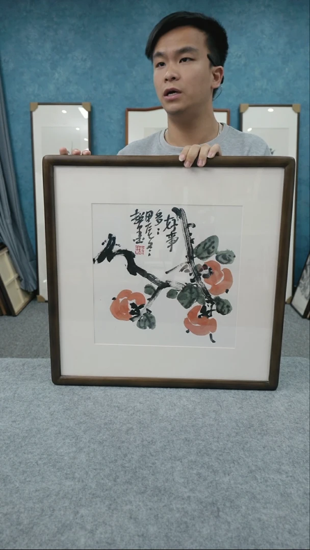 国画50*50郑志超老师花鸟带框